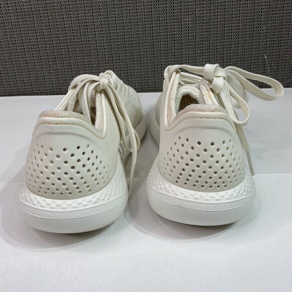 LiteRide By Crocs Womens White Perforated Sneakers W8 Lightweight & Breathable - Picture 3 of 9